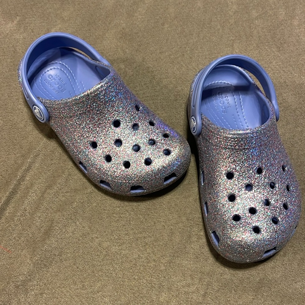 Girls Glitter Crocs
